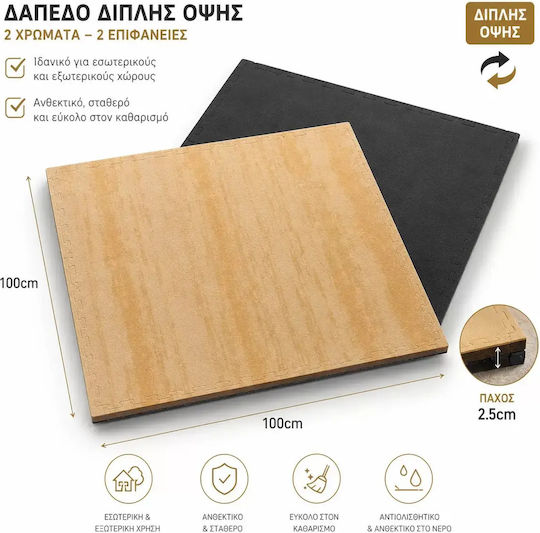 Δάπεδο Παζλ Γυμναστηρίου Μαύρο 100x100x2.5cm 1τμχ