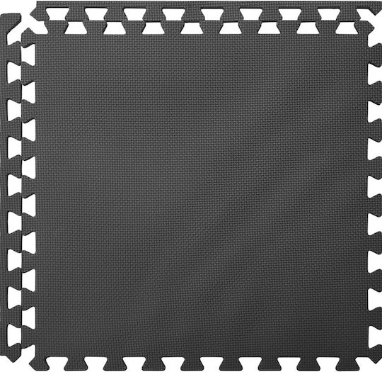vidaXL EVA Gym Floor Puzzle Tatami Mat Black 6pcs 60x60x1cm