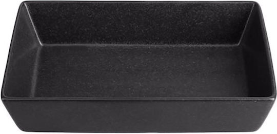 Porland Shallow Rectangular Serving Plate Porcelain Black 13x8.5cm