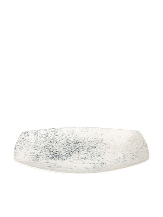 Porland Oval Servierplatte aus Porzellan Grau