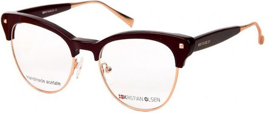 Kristian Olsen Kf082 Burgundy Pink Gold Acetate Metal