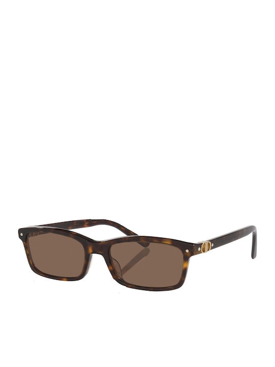 Dior Unisex Sunglasses with Brown Tartaruga Horn-Rimmed Frame and Brown Lens