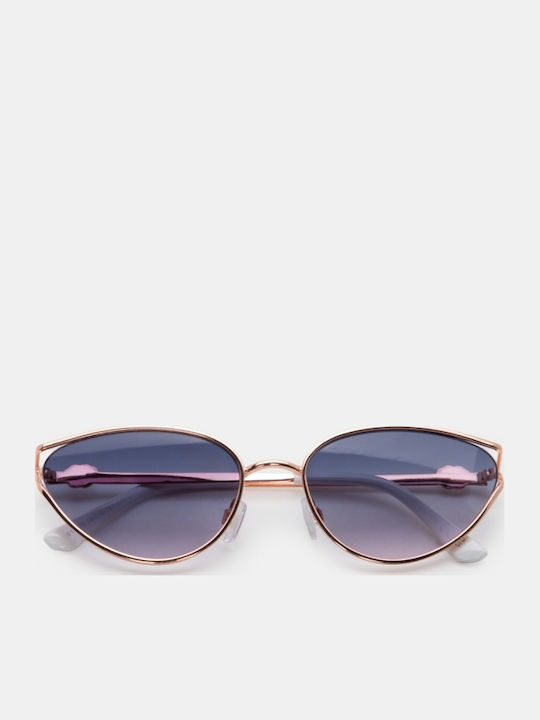 Luigi Women’s Sunglasses with Blue Metallic Frame and Blue Lens