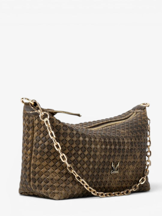Women's Leather Shoulder Bag Green