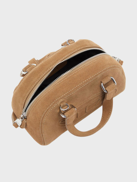 Leather Women's Shoulder Bag Beige