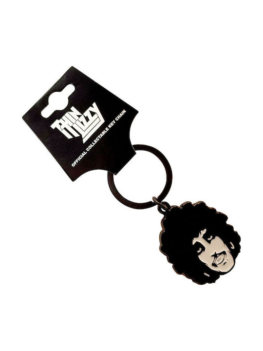 Metallic Keychain Thin Lizzy Phil Portrait Metal Keychain Tlkey02