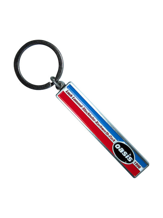 Metallic Keychain Oasis 1996 Tour Horizontal Stripes Keychain Oaskey08