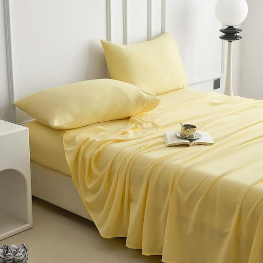 Kotonia Home Olandina Cearceaf De Pat Supraînălțat 220x240 cm Galben