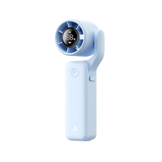 Aecooly Tragbarer Handgehaltener Ventilator mit 5 Geschwindigkeiten Blau 3500mAh
