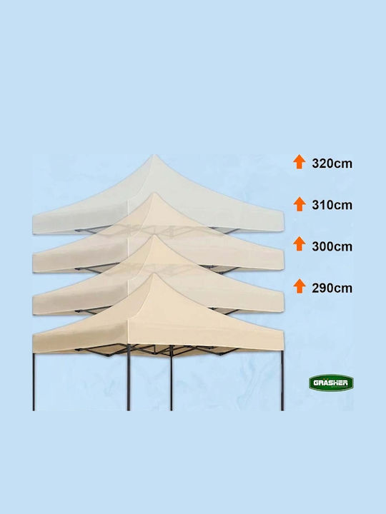 Grasher Gazebo Pliabil De Grădină Bej 3x3m
