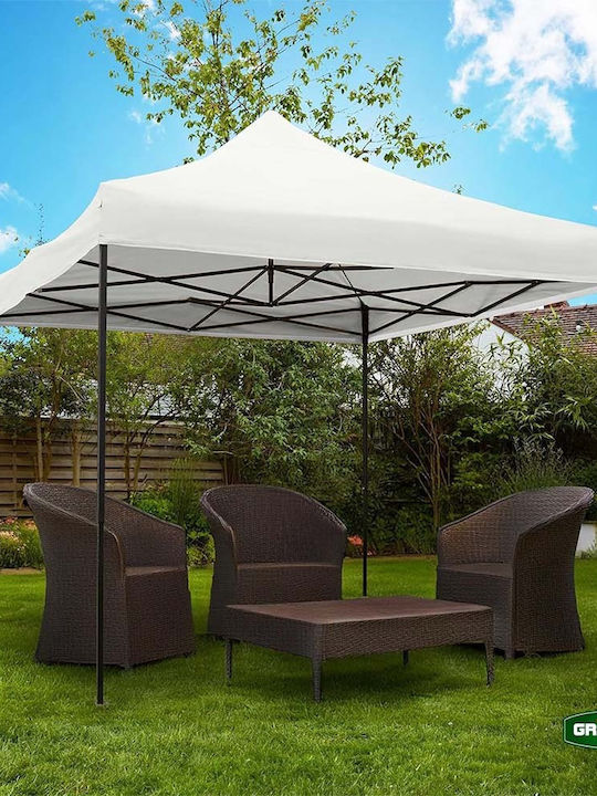 Grasher Zusammenklappbares Garten Gazebo Weiß 3x3m