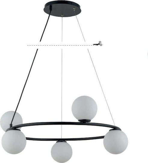 Sigma Hängelampe Schwarz für 5 Lampen G9
