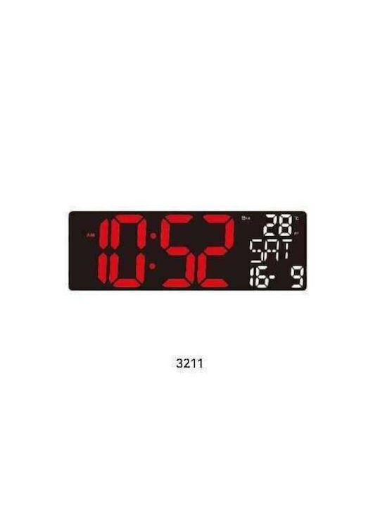 SPV Digital Red Wall Clock 32x11cm