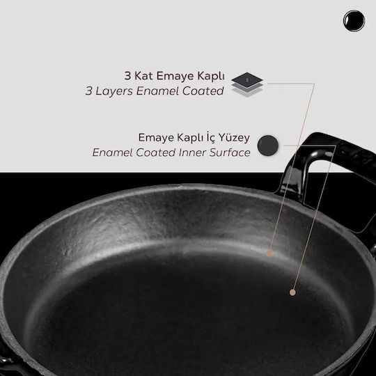Lava Σαγανάκι από Μαντέμι με Εμαγιέ Επίστρωση 16cm