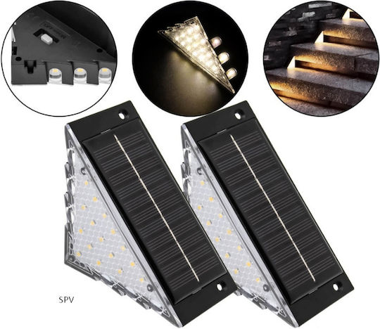 Set of 2 Wall Mounted Solar Lights with Warm White Light