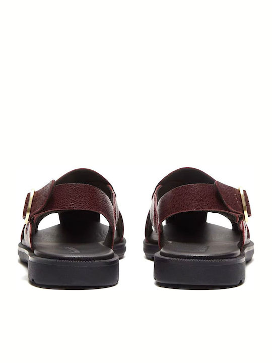 Damen Flache Sandalen Burgundisch