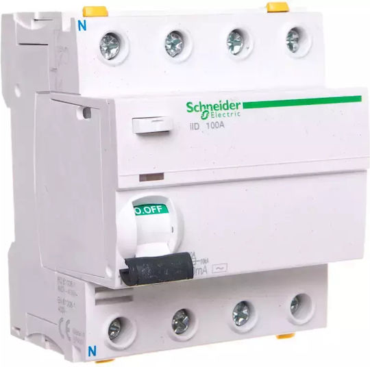Schneider Comutator Diferențial Iid 4p 100a 0.3a Ac A9z14491