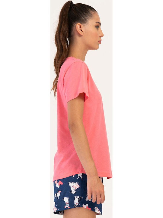 Vienetta Secret Sommerliches Damen-Schlafanzug-Set Rosebloom