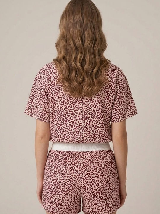 Set De Pijamale Dama De Vară Leopard Ip9127