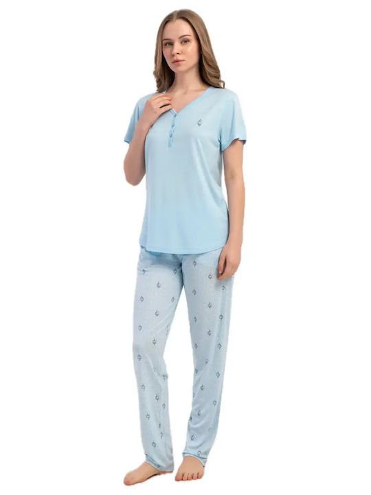 Kezokino Summer Women's Light Blue Pyjama Set