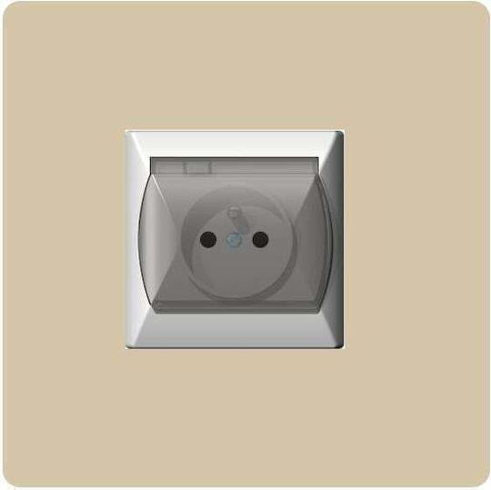 Ospel Single Power Socket Beige