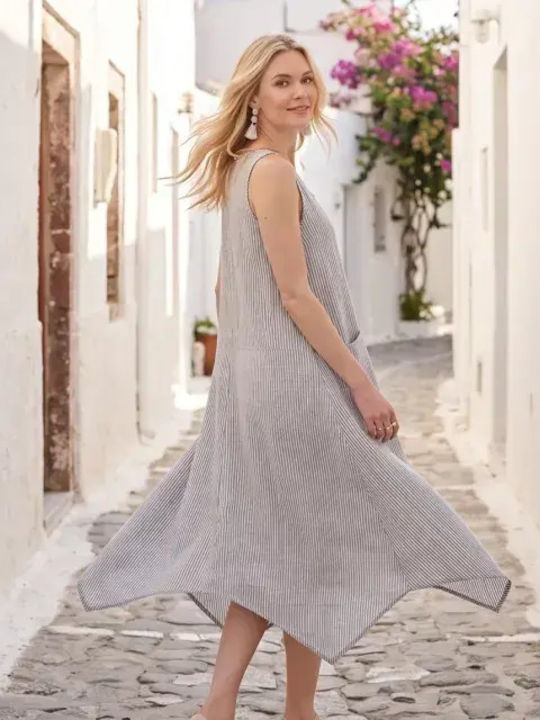 Sommer Maxi Damenkleid Blau