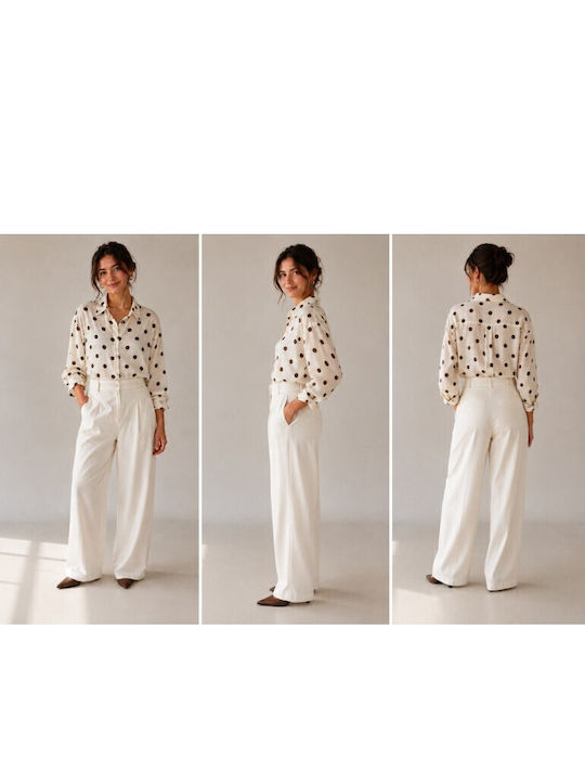 Langärmeliges Damenhemden Panna/Moro Polka Dot