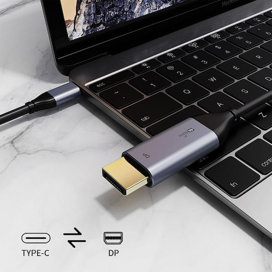 Video Cable USB-C male - DisplayPort Μαύρο 1.8m XY-8823