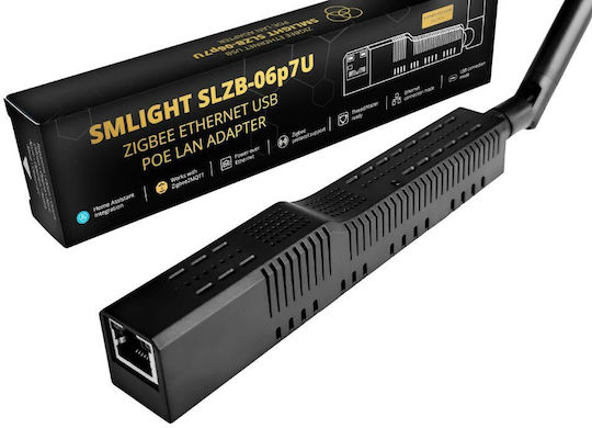 Smlight Slzb-06p7u – Zigbee Ethernet Poe Адаптер за Мрежа USB-C с Проводниково Свързване Ethernet