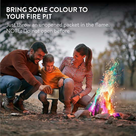 Set de 20 pachete colorate pentru foc Navaris efect de flacără multicolor pentru foc de tabără 10 g multicolor