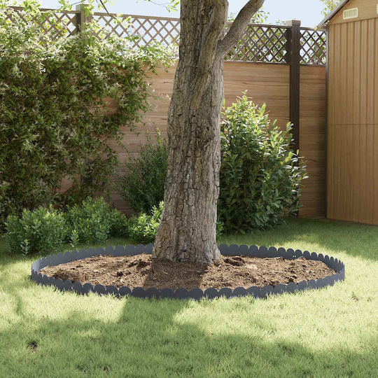 vidaXL Metallic Garden Hedge in Grey Colour 15cm x 1.03m 10 Pieces