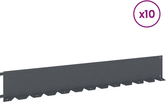 vidaXL Metallische Gartenhecke in Grau Farbe 1,02m x 15cm 10 Stück