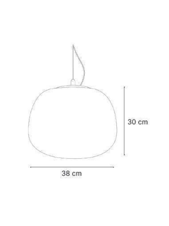 Inlight Hanging Light White Ball with E27 Socket 38x38x30cm
