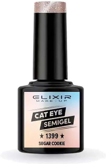 Elixir Semigel Ημιμόνιμο Βερνίκι Νυχιών 1399 Sugar Cookie με Glitter Cat Eye 8ml
