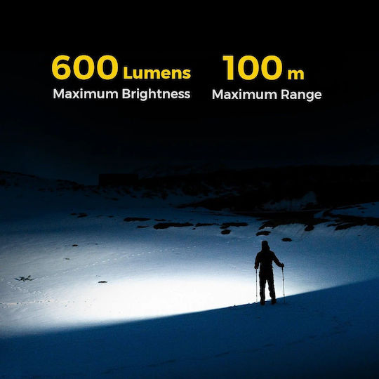 Flextail Rechargeable LED Head Flashlight IP67 with Maximum Brightness 600lm