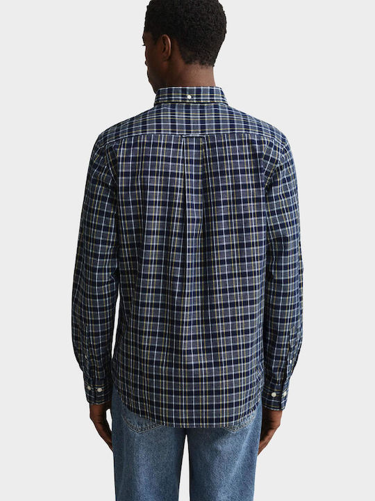 Long Sleeve Shirt in Regular Fit Checked Indigo