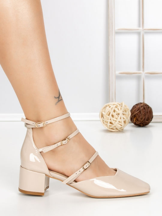 Pumps mit Chunky Absatzdicke Beigen S-3249_Beige_BUONAROTTI