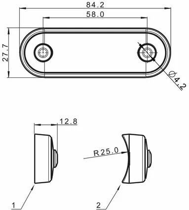 Led Side Truck Volume Light Fristom 4 Smd Led White 12v24v Tinted E-mark