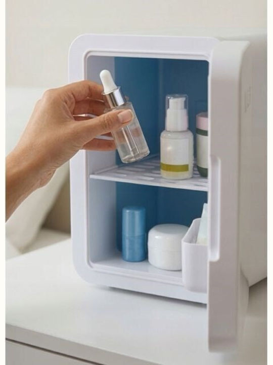 Cosmetic Refrigerator 6lt With Shelf Mirror LED Lighting And Heating Function White 56W