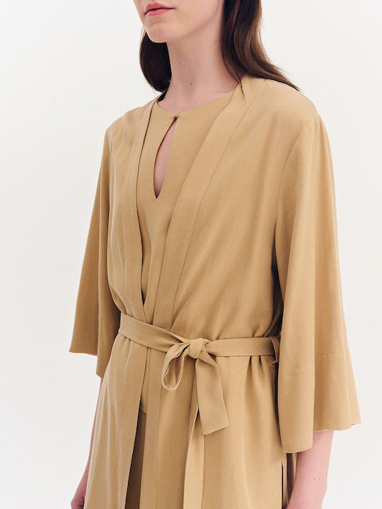 Damen Strickjacke Beige Gold