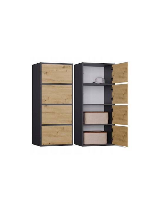 Büroaufbewahrungsschrank aus Holz Anthrazit 48,5x40x119,5cm