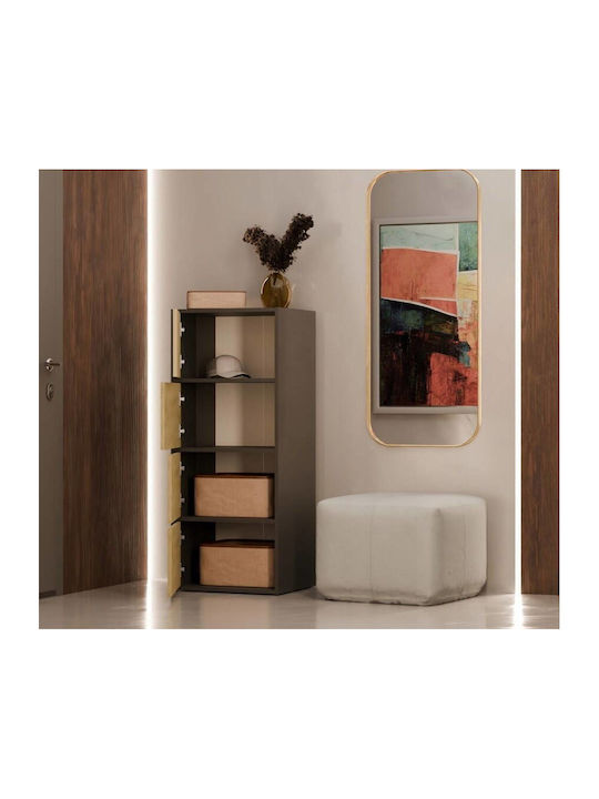 Büroaufbewahrungsschrank aus Holz Anthrazit 48,5x40x119,5cm