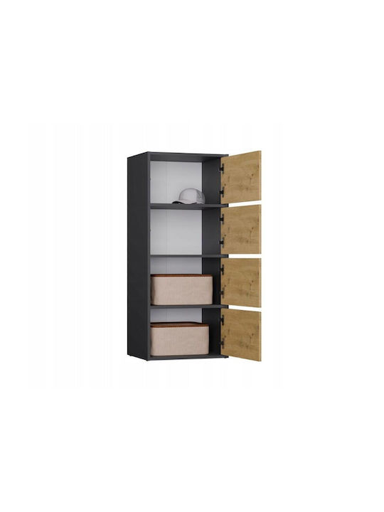Büroaufbewahrungsschrank aus Holz Anthrazit 48,5x40x119,5cm