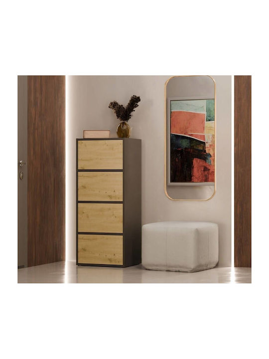 Büroaufbewahrungsschrank aus Holz Anthrazit 48,5x40x119,5cm