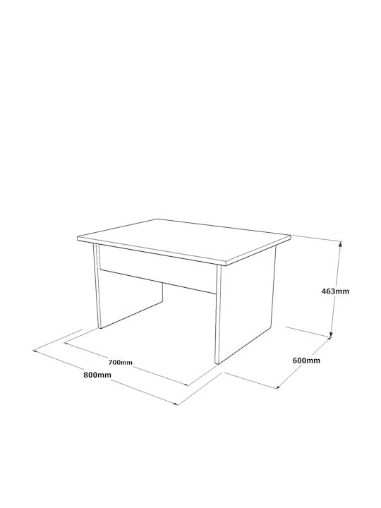 Computer Office Wooden Anthracite 80x60x46.3cm