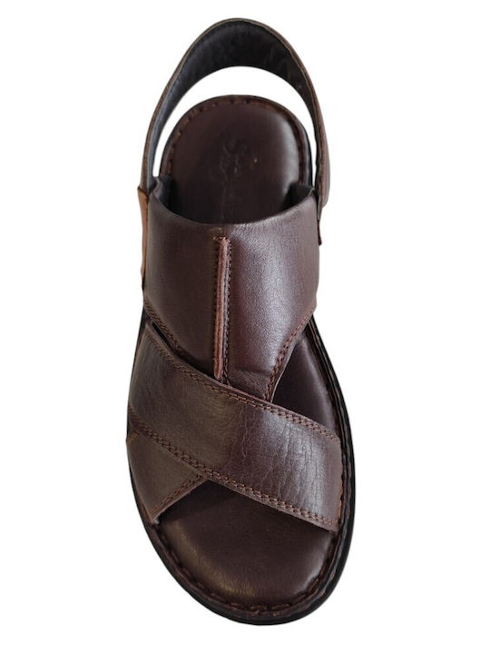 Leather Men's Sandals in Brown Colour