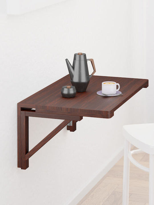 Masă Pliabilă din Lemn Masiv Dark Brown 60x40cm