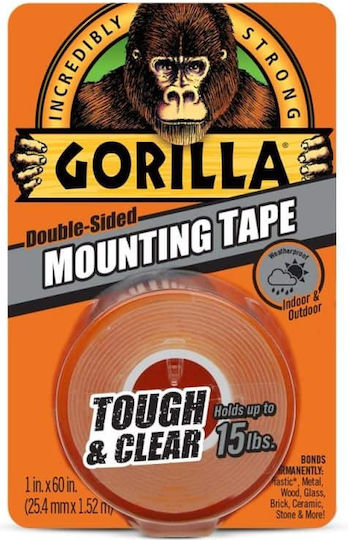 Gorilla Self-Adhesive Double-Sided Tape Transparent 25mmx1.5m 1pcs