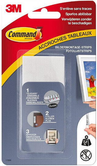3M Command Autocolantă Bandă reutilizabilă Neagră 8buc