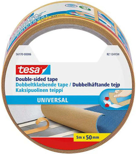 Tesa Universal Αυτοκόλλητη Ταινία Διπλής Όψης Διάφανη 5mx50mm